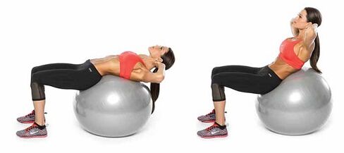 fitball bat bihurritzea sabelean eta alboetan pisua galtzeko